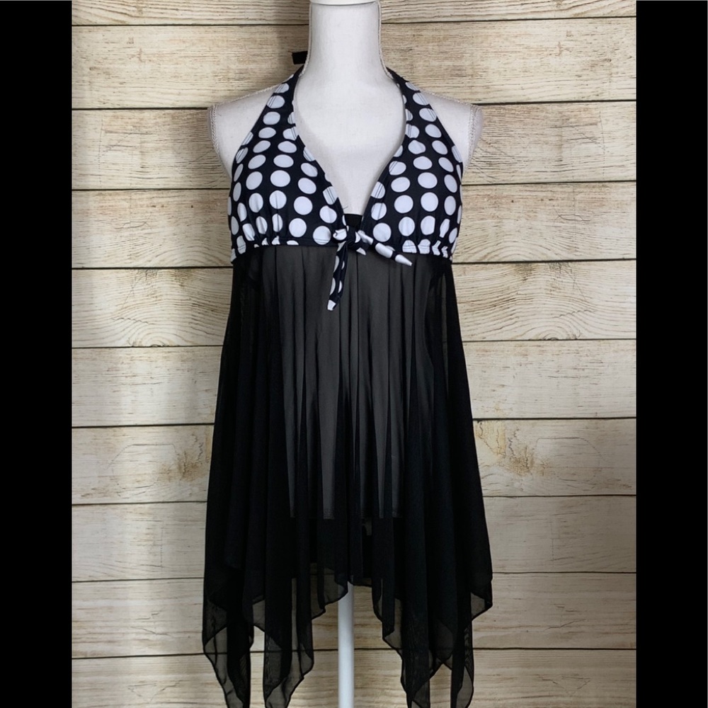 Women’s two piece polkadot swimsuit